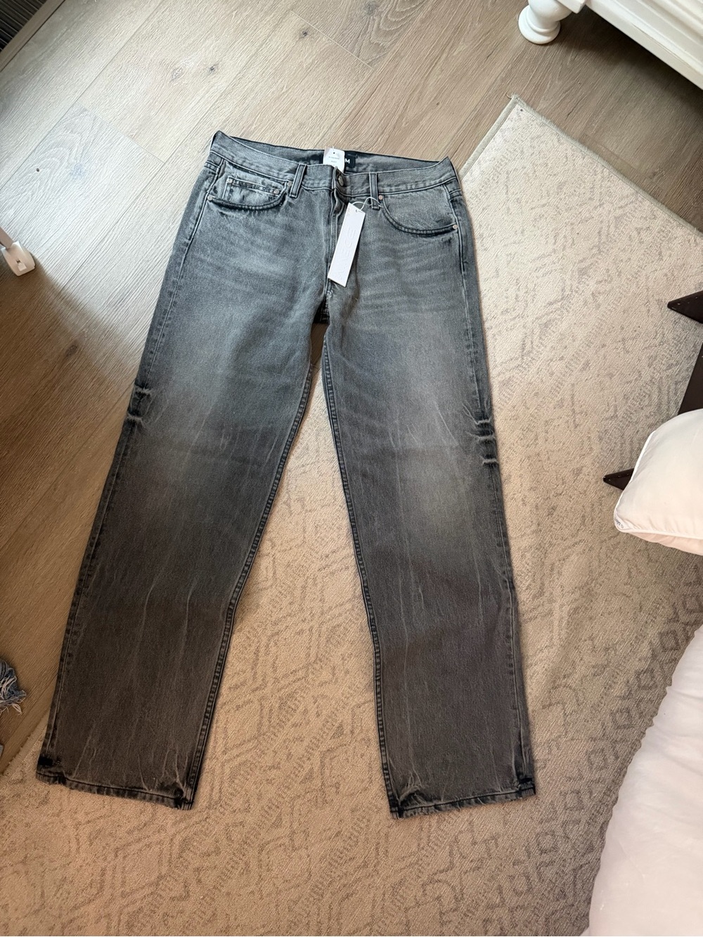 B Denim Straight-Leg Jeans black wash